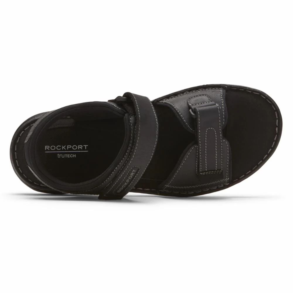 Rockport Men DARWYN QTR STRAP BLACK LEA II - Image 3