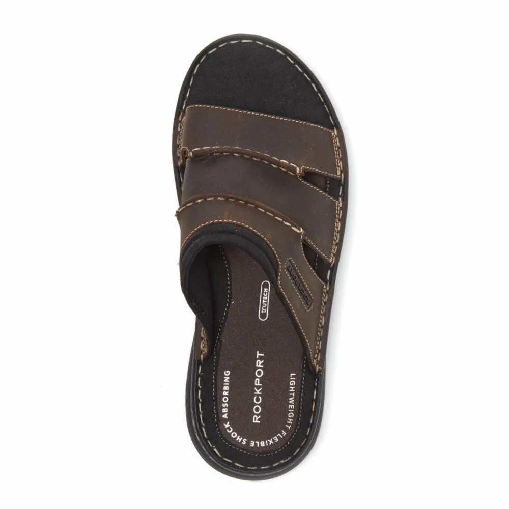 Rockport Men DARWYN SLIDE BROWN II/LEATHER - Image 3