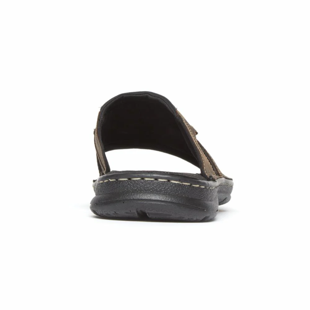 Rockport Men DARWYN SLIDE BROWN II/LEATHER - Image 4