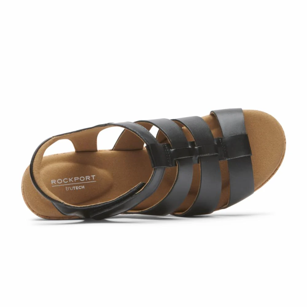 Rockport Women BRIAH NEW GLADIATOR BLACK LTHR - Image 3