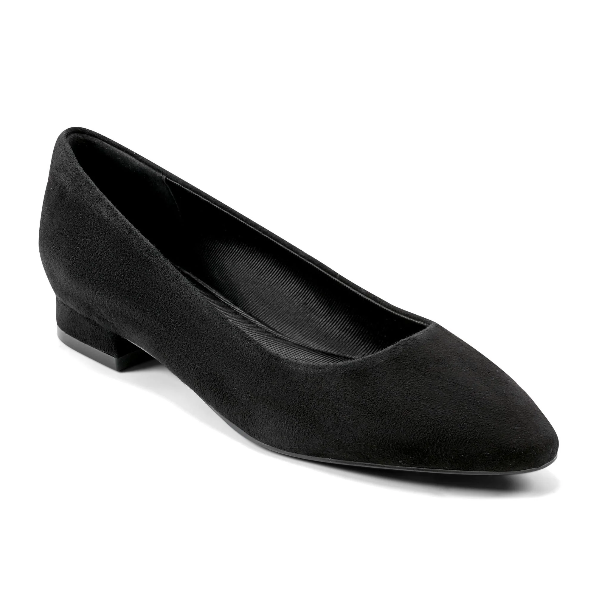 Rockport Women  TESSA FLAT BLACK/NEW SILKY SUEDE GR